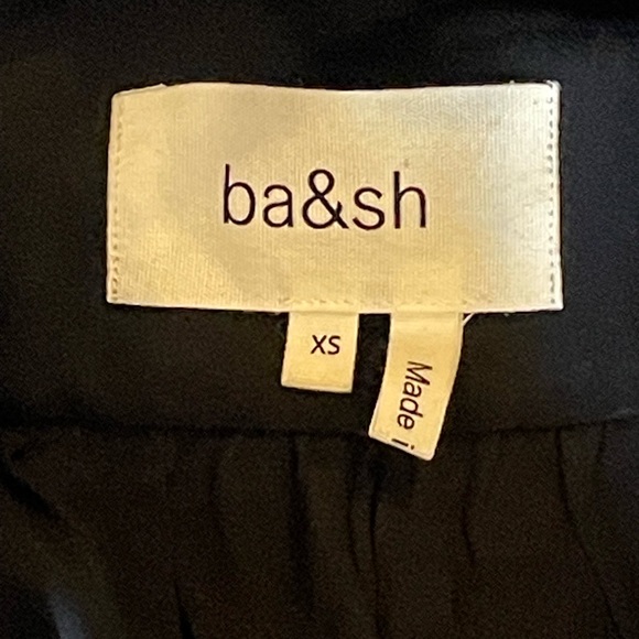 ba&sh bash Paris Embroidered Amber Blouse in Noir Peasant Top - Picture 5 of 7